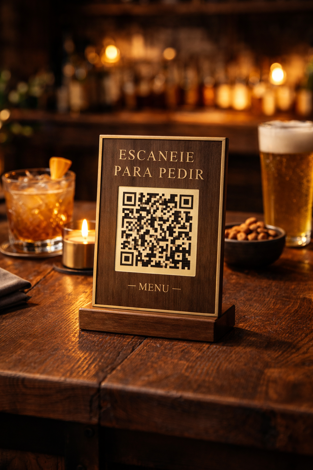 QR Code na mesa do restaurante